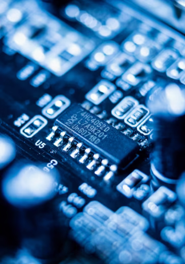 high-angle-blue-item-technology-background_23-2148882619